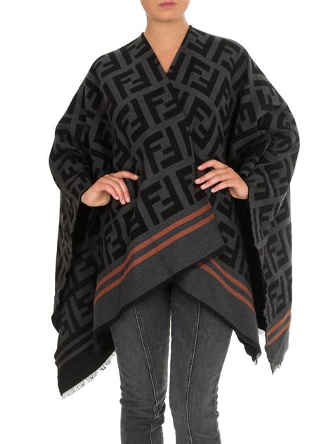 fendi poncho black and white.